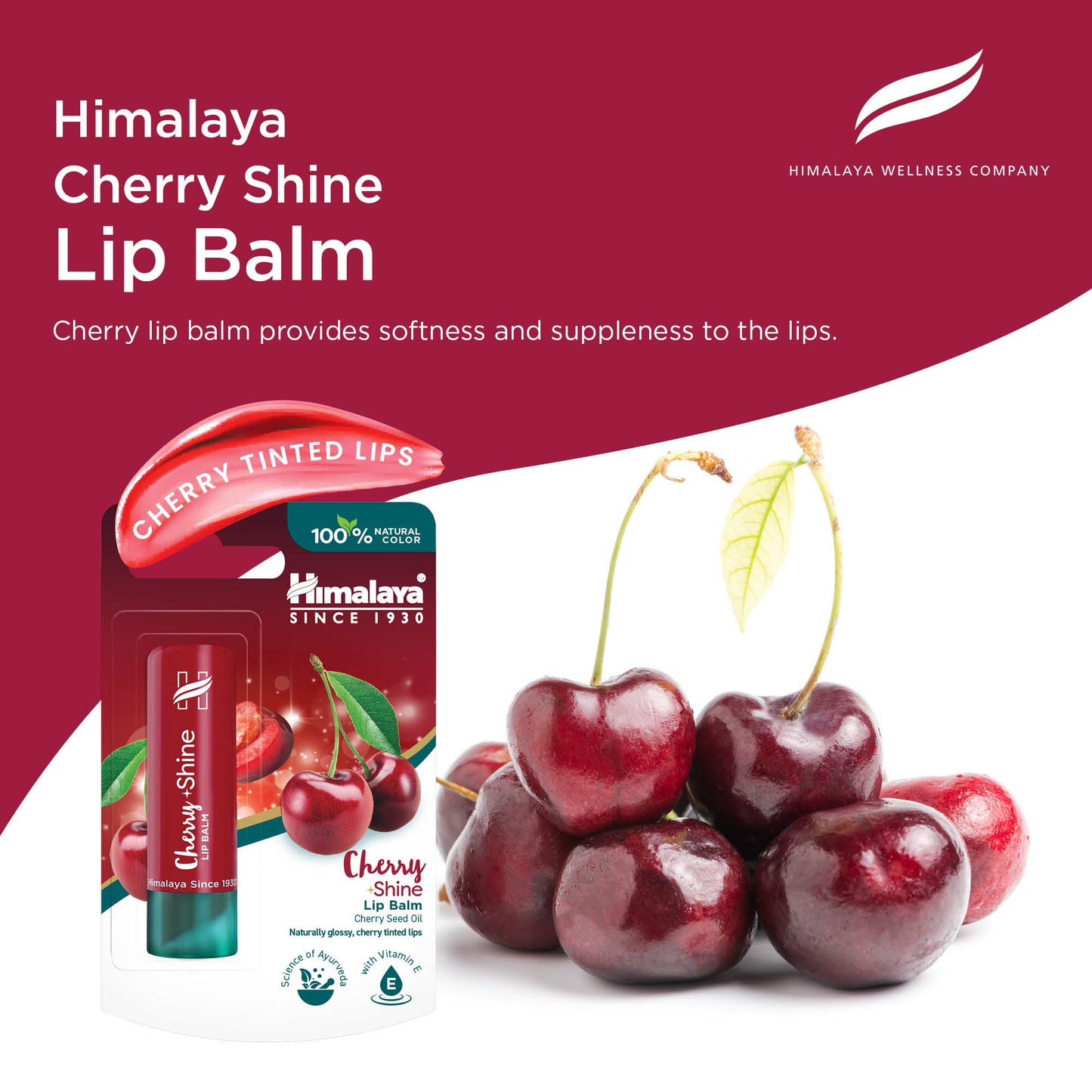 Himalaya Cherry Shine Lip Balm, 4.5g