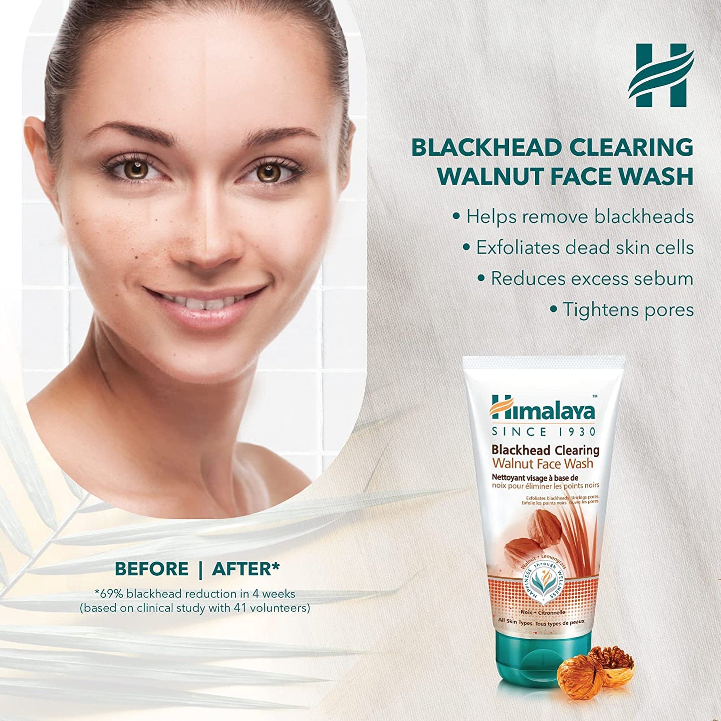 Himalaya Blackhead Clearing Walnut Face Wash - 150 ml